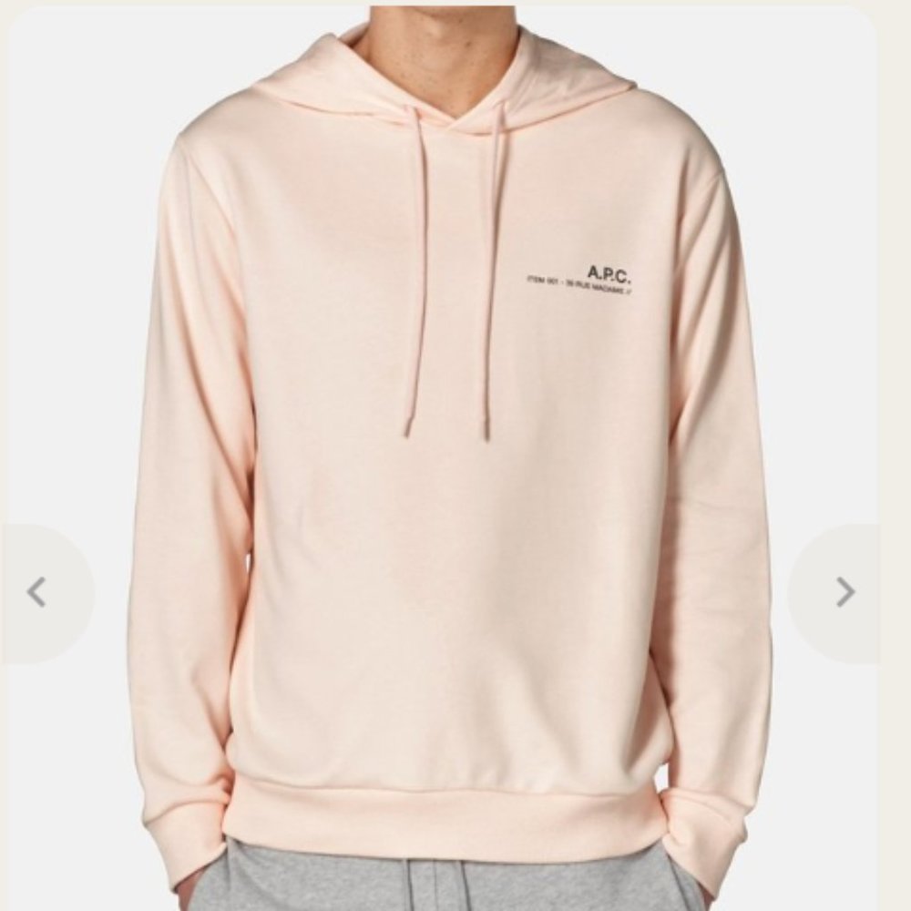 A.P.C Hoodie Pale Pink Sweater. Men